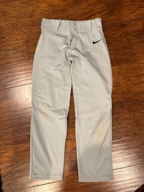 Nike Light Gray Baseball Pants with Black Swoosh